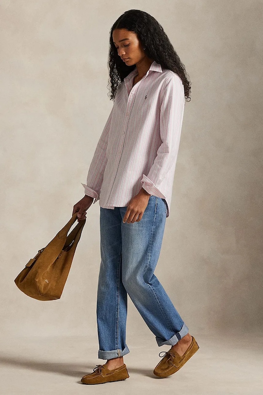 Odzież Polo Ralph Lauren koszula bawełniana 211970739 różowy