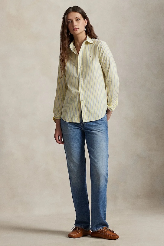 Odzież Polo Ralph Lauren koszula bawełniana 211970739 żółty