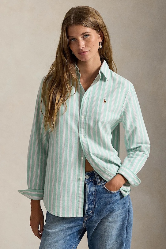 Polo Ralph Lauren koszula bawełniana bawełna turkusowy 211970739