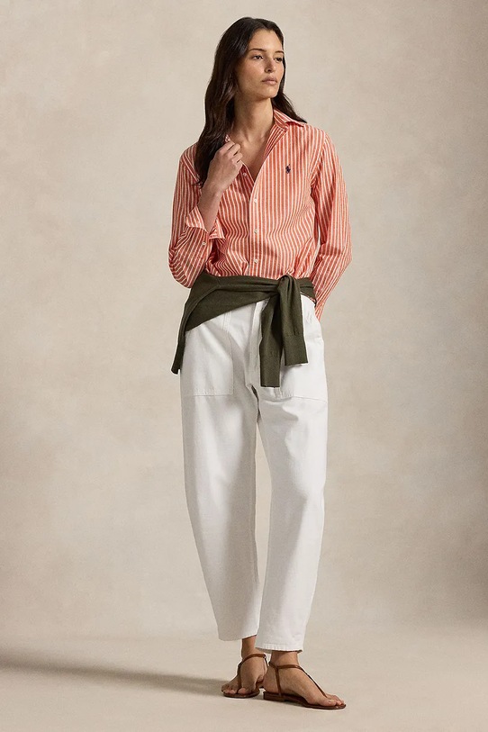 Odzież Polo Ralph Lauren koszula z dodatkiem lnu 211971514 pomarańczowy