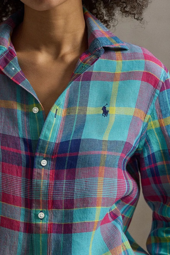 Polo Ralph Lauren cămașă de in turcoaz 211973264