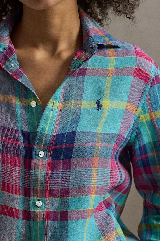 Polo Ralph Lauren cămașă de in turcoaz 211973264