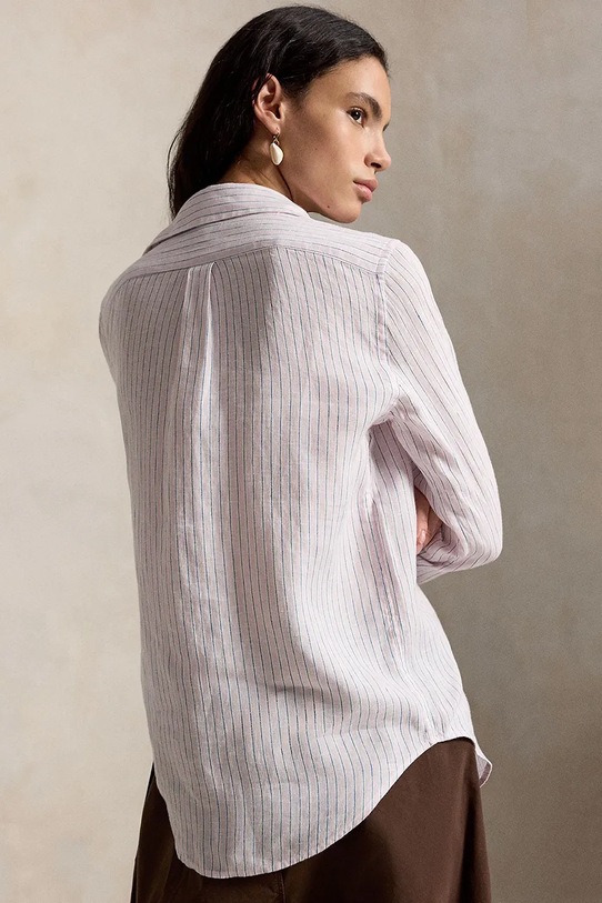 Πουκάμισο από λινό Polo Ralph Lauren 211A96158 ροζ SS26