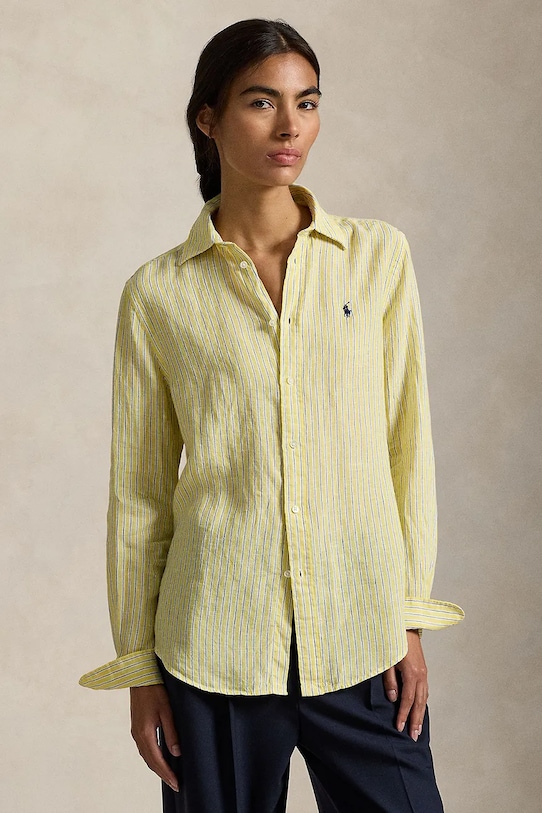 Polo Ralph Lauren koszula lniana regular żółty 211A96158
