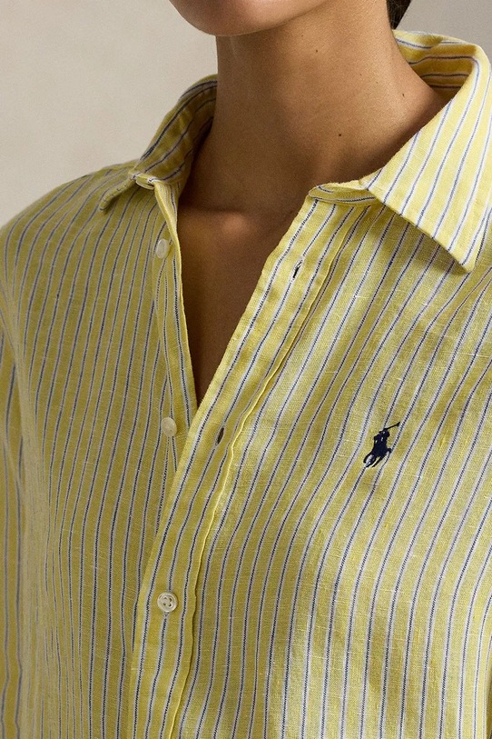 Polo Ralph Lauren koszula lniana żółty 211A96158