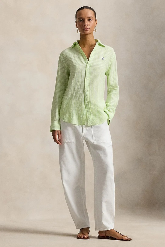 Îmbrăcăminte Polo Ralph Lauren cămașă de in 211A96158 verde