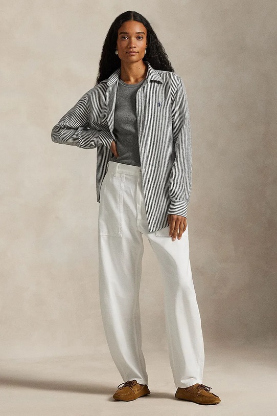 Odzież Polo Ralph Lauren koszula lniana 211A96158 szary