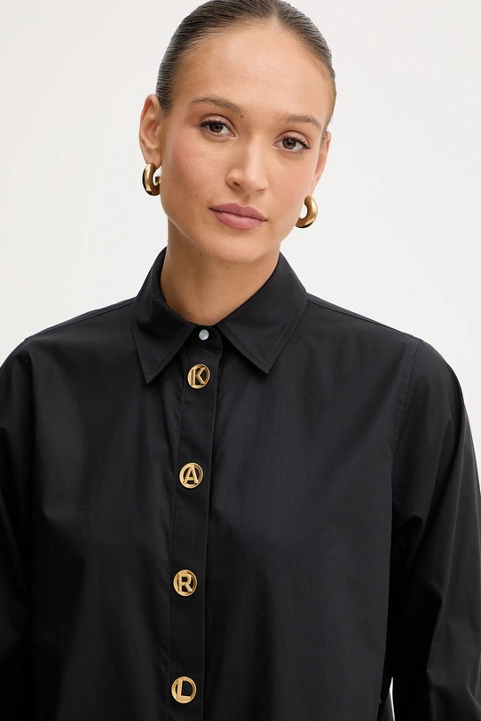 Karl Lagerfeld koszula bawełniana czarny B1W11012