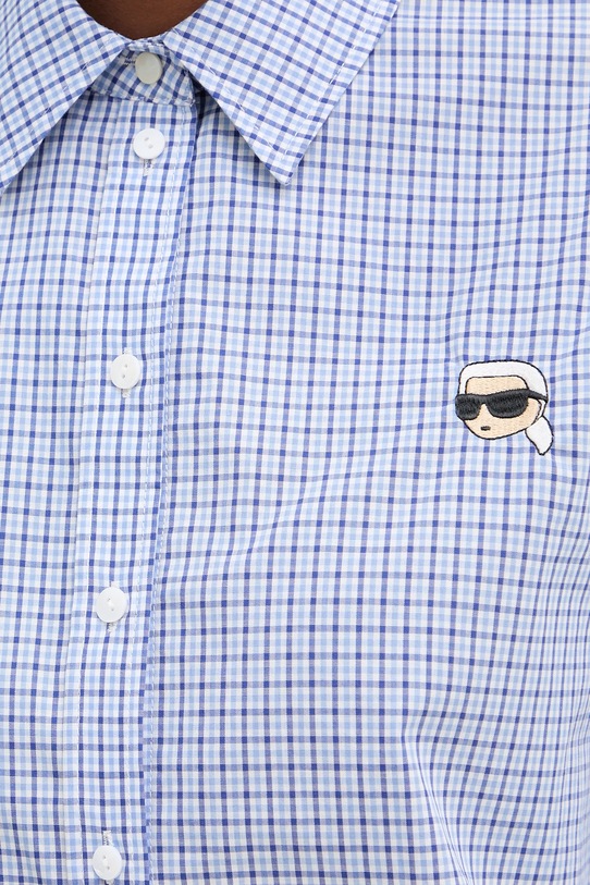 Памучна риза Karl Lagerfeld IKON B1W11020 син