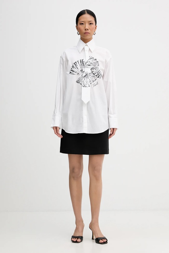 Karl Lagerfeld koszula bawełniana B1W11002 biały SS26