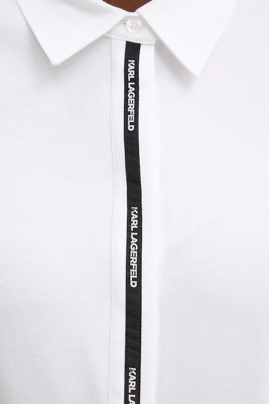 Bombažna srajca Karl Lagerfeld B1W17078 bela