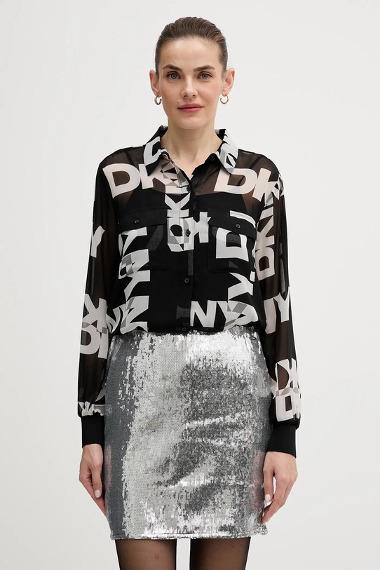 Dkny koszula klasyczny czarny P4RA6FXZ