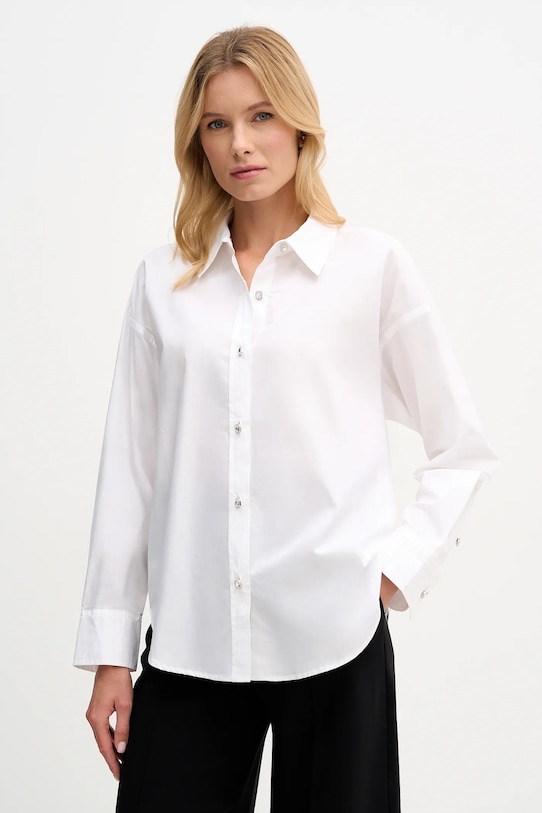 Dkny koszula bawełniana bawełna biały DJ6W2171