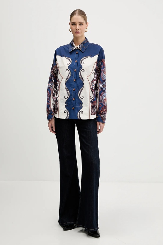 Farm Rio koszula bawełniana 344003 niebieski SS26