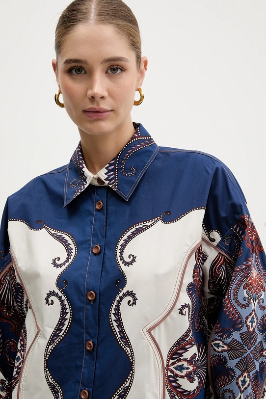 Farm Rio koszula bawełniana niebieski 344003