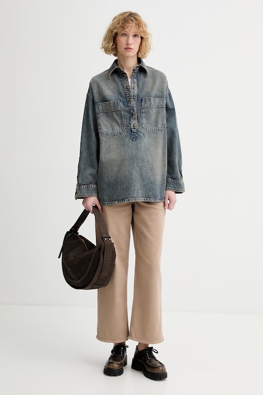 Zadig&Voltaire mikina dámska rifľová WWSH02282 modrá SS26