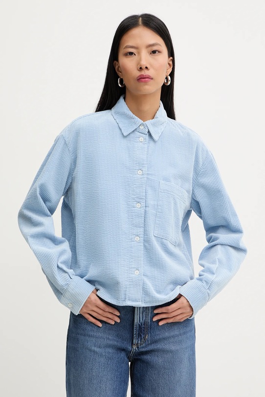 Marc O'Polo koszula sztruksowa bawełna niebieski 5000007448