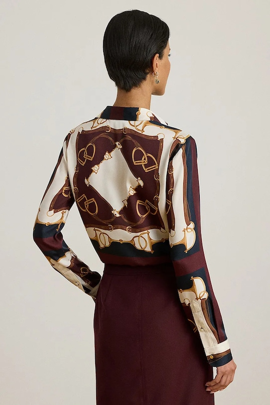 Lauren Ralph Lauren koszula 200P03556 brązowy SS26