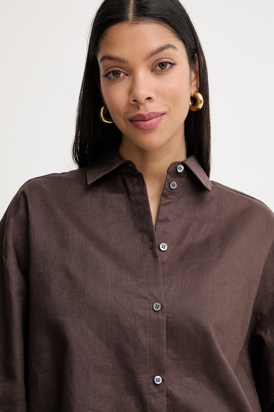 Pinko košeľa dámska ľanová hnedá 106766.A374