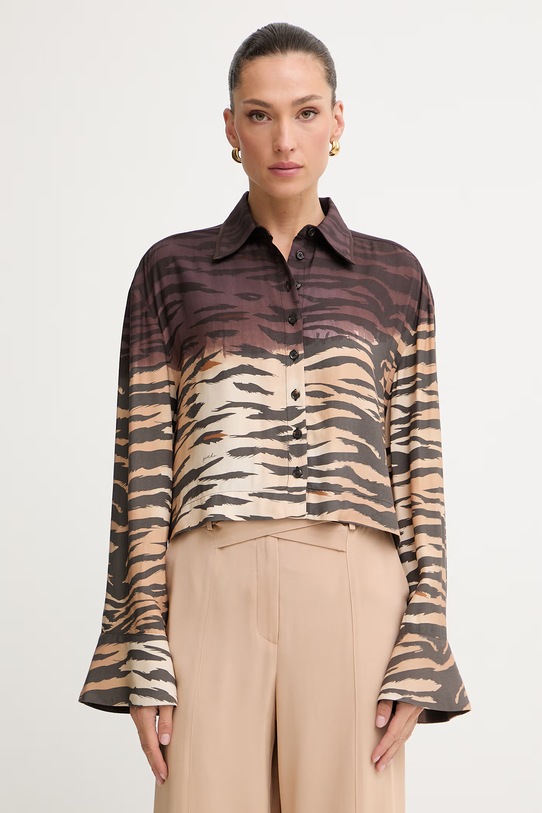 Pinko koszula damska z wiskozy brązowy 106547.A37R