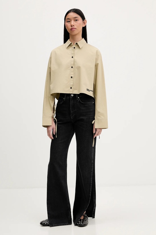 Karl Lagerfeld Jeans koszula bawełniana B1W11027 beżowy SS26