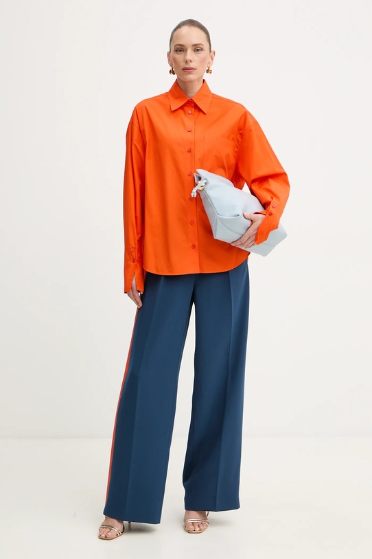 Patrizia Pepe koszula bawełniana 8C0831.A391 pomarańczowy SS26