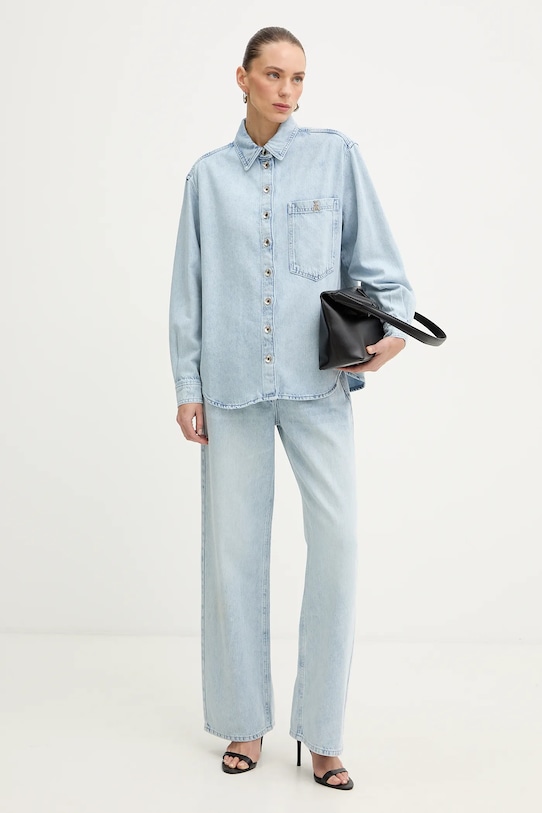 Patrizia Pepe koszula jeansowa 8C0833.D108 niebieski SS26