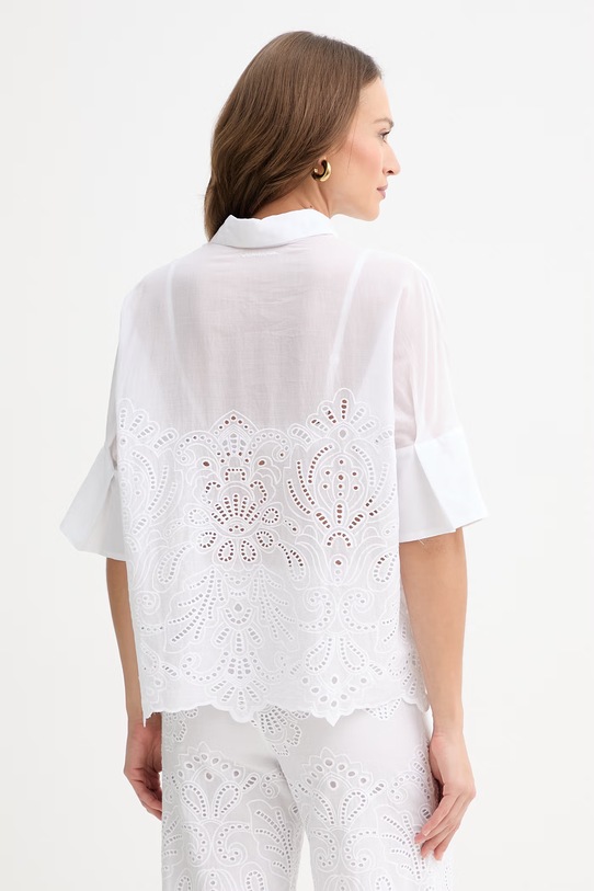 Odzież Ermanno Firenze bluzka bawełniana D48EK022EN0 biały