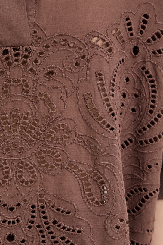 Ermanno Firenze bluzka bawełniana D48EK022EN0 brązowy