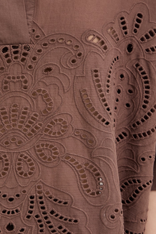 Ermanno Firenze bluzka bawełniana D48EK022EN0 brązowy