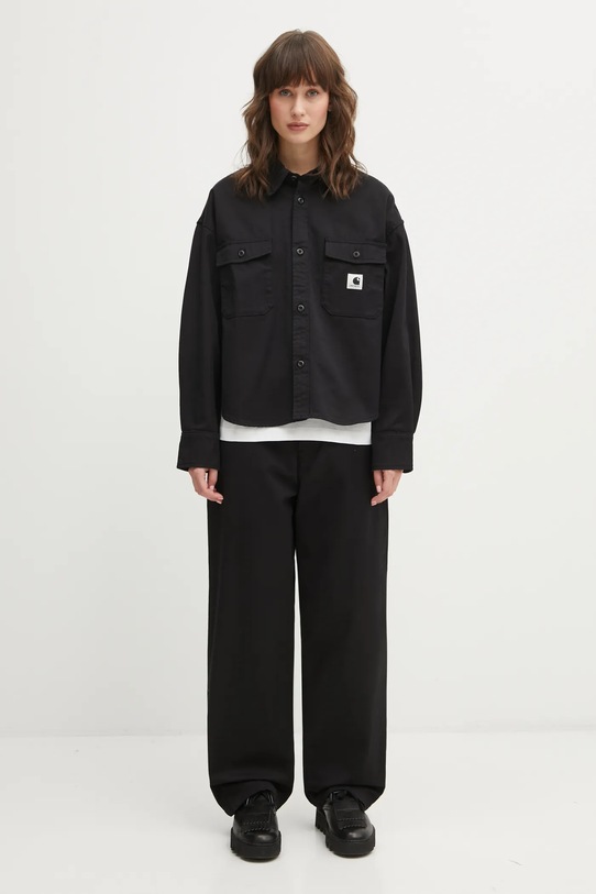 Carhartt WIP koszula bawełniana W Kelly Shirt Jac czarny I036320.8902