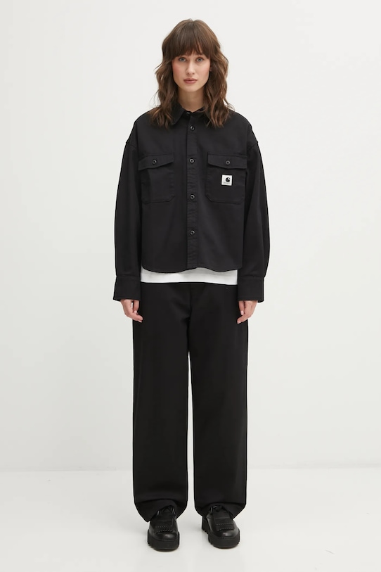 Carhartt WIP koszula bawełniana W Kelly Shirt Jac czarny I036320.8902
