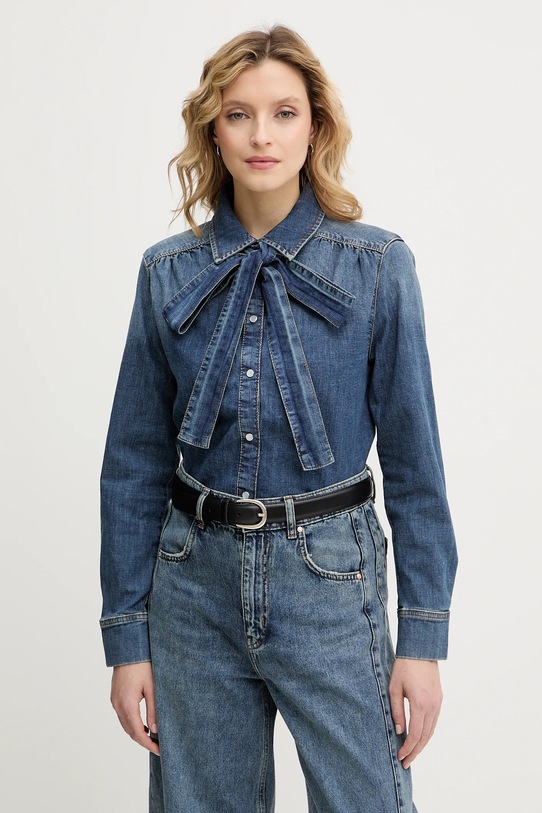 OUI koszula jeansowa z elastanem granatowy 96069