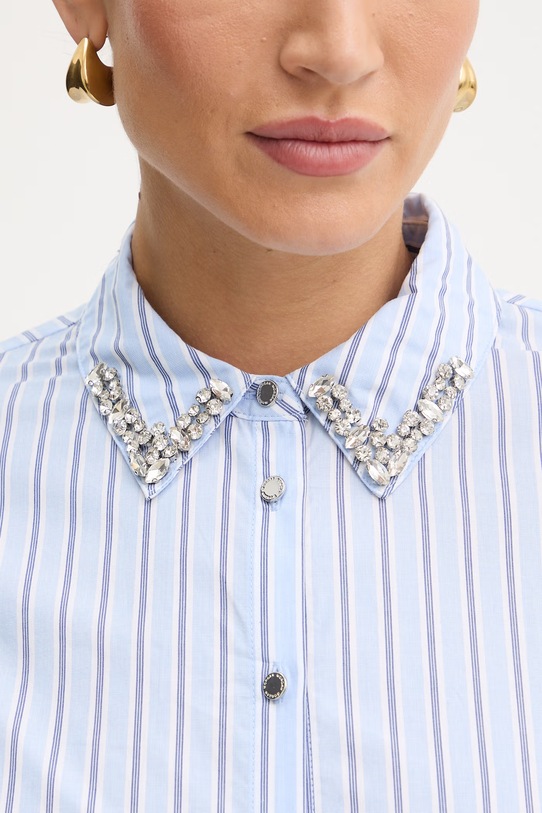 Odzież Morgan koszula bawełniana CRISTA niebieski