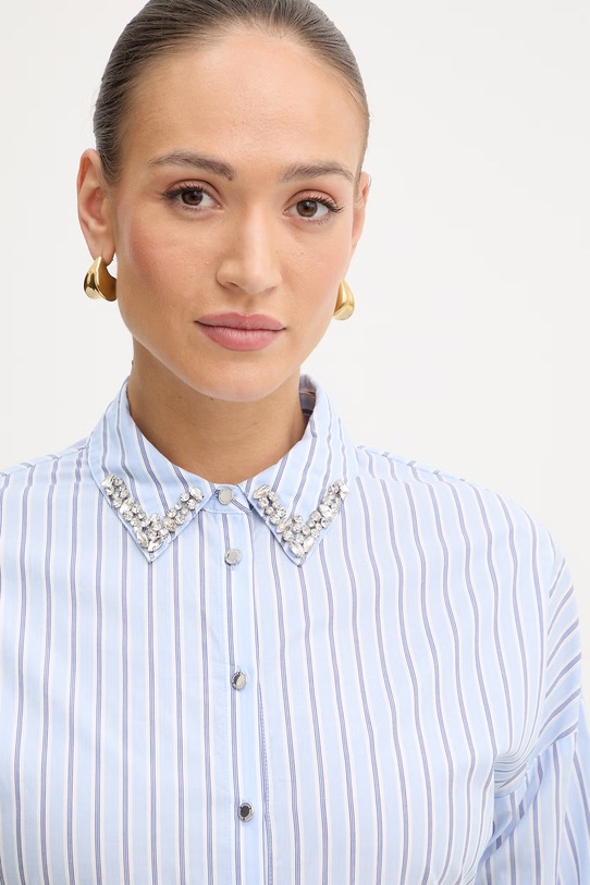 Morgan koszula bawełniana niebieski CRISTA