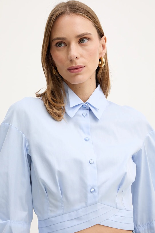 Хлопковая блузка Elisabetta Franchi голубой CA12161E2