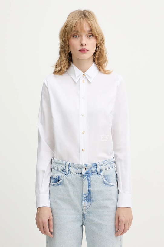 Elisabetta Franchi koszula bawełniana bawełna biały CA12561E2