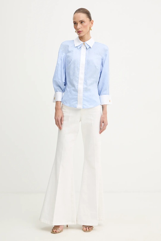 Elisabetta Franchi koszula bawełniana CA14161E2 niebieski SS26