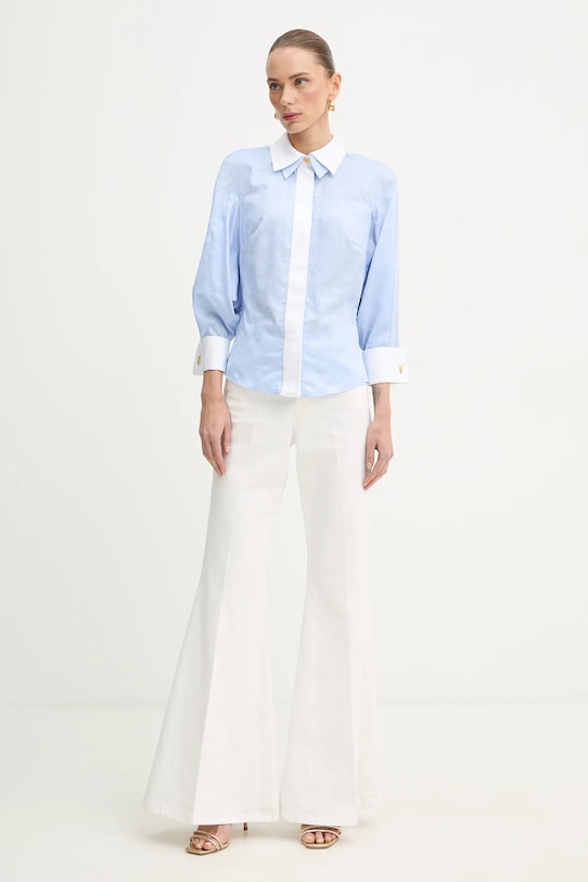 Elisabetta Franchi koszula bawełniana CA14161E2 niebieski SS26