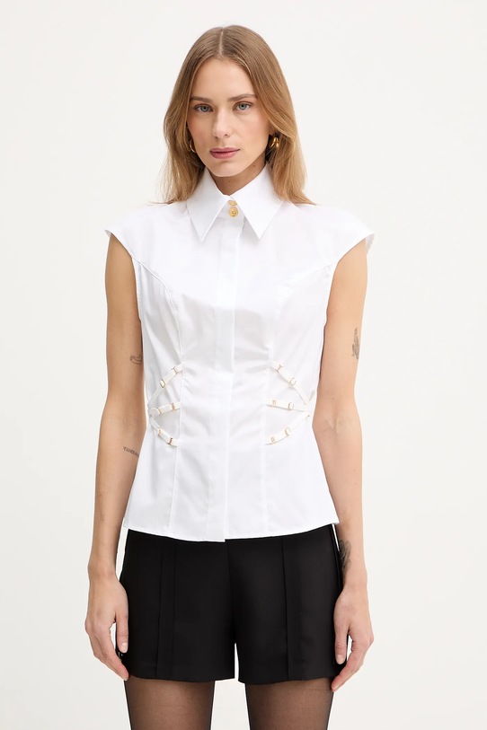 Bavlněná košile Elisabetta Franchi slim bílá CA14361E2