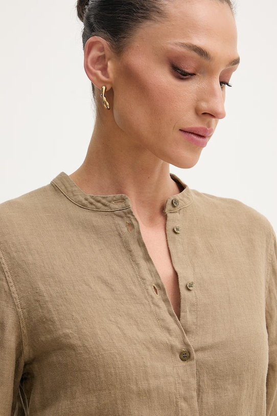 Mos Mosh koszula damska lniana Artina brązowy 178000.