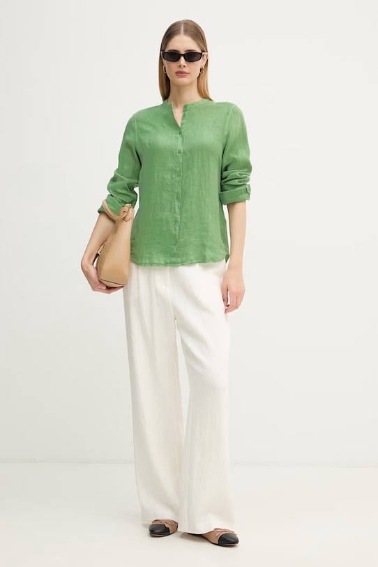 Mos Mosh cămașă pentru femei, din in Artina 178000. verde SS26