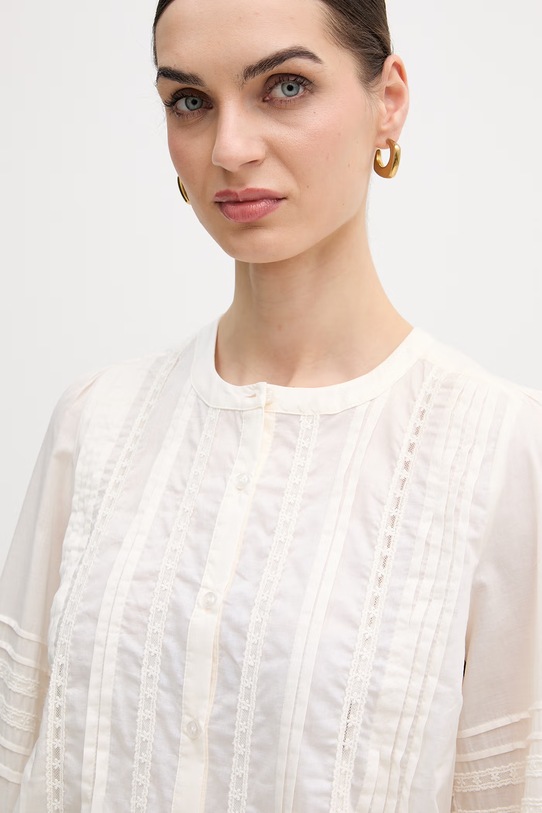 Mos Mosh camicia in cotone Adila beige 176830