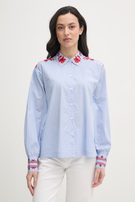 Mos Mosh koszula damska bawełniana Osmo niebieski 178550