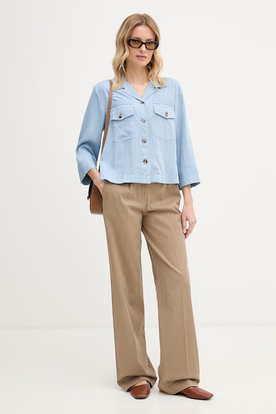 Mos Mosh koszula damska z lyocellu Celina 176580 niebieski SS26