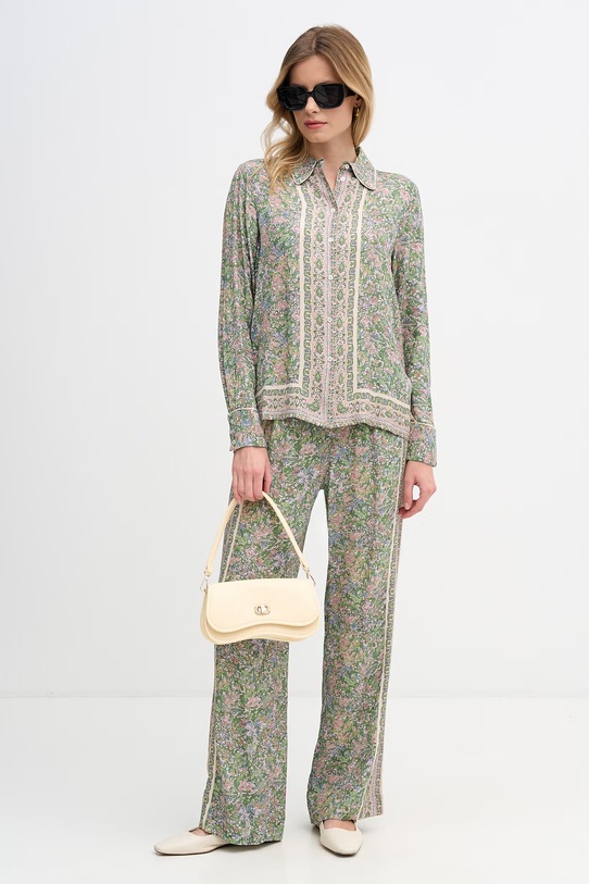 Mos Mosh koszula damska z wiskozy Kana 177380 zielony SS26