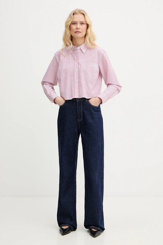 Bavlněná košile MICHAEL Michael Kors MR640XNKLW růžová SS26