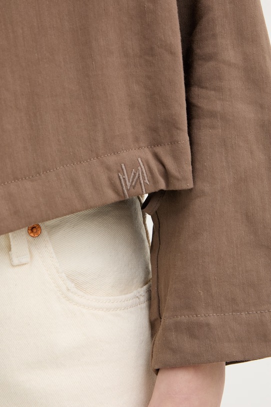 Marella marynarka z domieszką lnu MLMPALCHI 2613041015200 brązowy