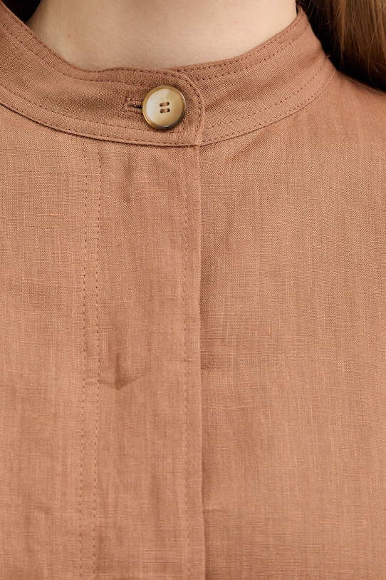 Ľanová košeľa Marella CALIBRI 2613041184200 hnedá