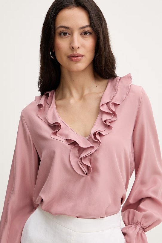 Marella bluzka jedwabna GAZZA różowy 2613111014200